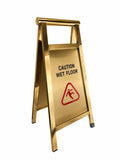 Brass Caution Wet Floor Sign - A Frame